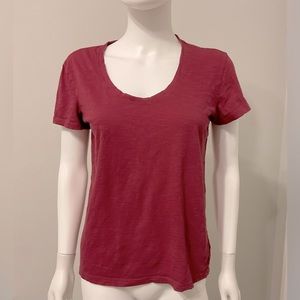 Theory Women's Short Sleeve Tee - Berry Red